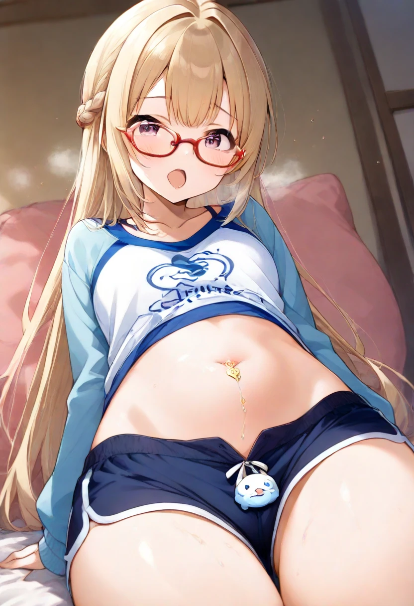 masterpiece, good quality,
1girl, solo,
JeanneArcher2nd, ponytail, high ponytail, very long hair,
glasses, one-piece swimsuit, white one-piece swimsuit, competition swimsuit, highleg swimsuit, white jacket, open jacket, single strap sandals, whistle around neck,(upper body:1.3),open mouth, embarrassed ,blush,(spread legs:1.3),(legs up),(cameltoe:1.3),