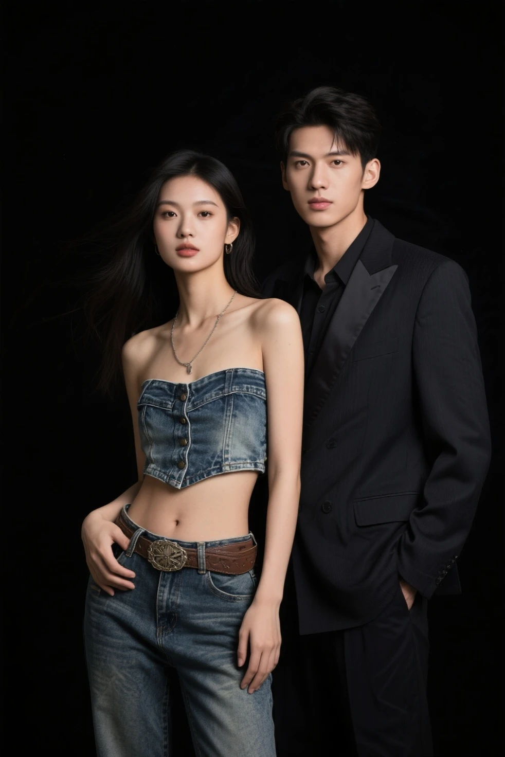 Original Photography,Stylish and modern, Two people, A man and a woman, rebellious,Perfect hands