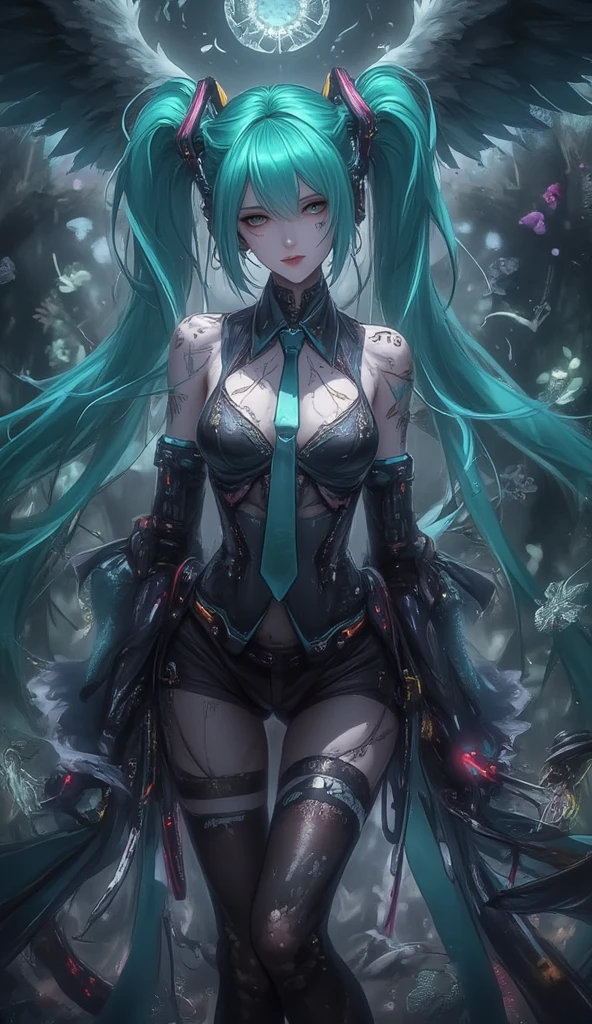 (La mejor calidad,A high resolution,Ultra - detallado,actual)、pezones hinchados、(see through:1.5)、endereza tu espalda、abdominal muscles、busto enorme、angle to floor:1.2、low camera angle、Crotch hair loss.，(Hatsune Miku:1.4) ，ciberpunk,mucama ((1 chica)), pezones atractivos),pechos grandes:1.4),flacidez de los senos,pelo interior coloreado,((Pale nipple skin,toy doll joints:1.5,Manipulador:1.5)),((vestido de armadura plateada,bobina de Tesla:1.4 )),White translucent metallic leather.,parte:1.5,:1.5,Junta mecanica: 1.4,mechanical limbs))),piel brillante:1.5,piel brillante: 1.5, ,( ciberpunk 2.1), More detailed 8K.motor irreal:1.4,UHD,La mejor calidad:1.4, fotorrealista:1.4, textura de la piel:1.4, obra maestra:1.8,obra-prima, mejor calidad,objeto Objeto], (detailed face features:1.3),(Las proporciones correctas),(Ojos hermosos azules), (pose vaquero), (background jungle africa plants carnivores:1.4), (bajo el agua :1.4), (convexo dedos detallados) 
