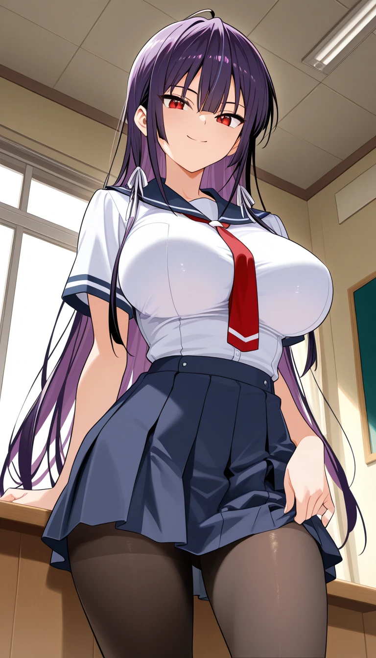 arm behind head, length_hair, looking for_in_viewer, Thighhighs, bow, bound, BDSM, bondage, rope, restrained, gag, shibari, bound_arm, ball_gag, shibari_that's all_Clothes、scared look、blush、nipple、Chest exposed