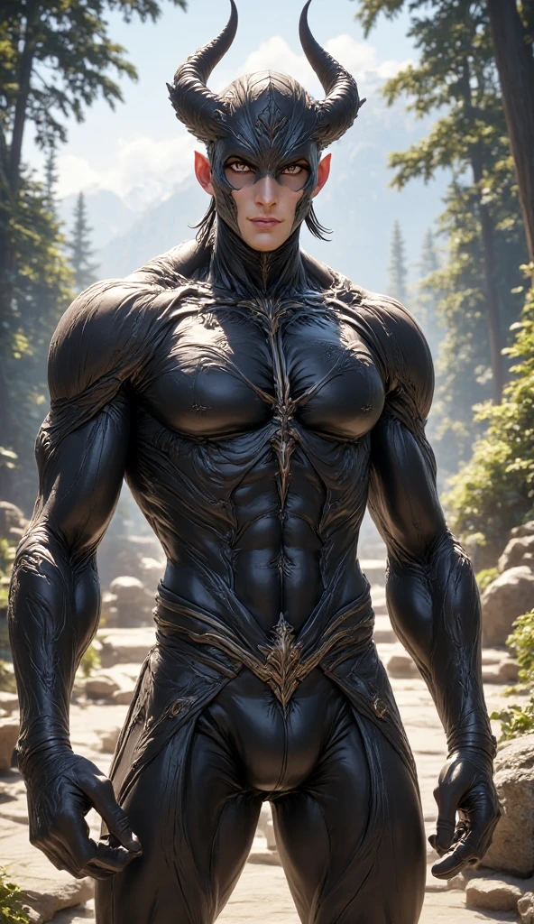 (best quality, masterpiece, highres:1.2), beautiful:1.5, open black suit, black short hair:1.5, under the moonlight in a deep forest, no one around, looking at the viewer,symmetrical eyes, at night, holding a sword in his hand, shirtless , fully ?????, exposed ??????, with necklace,.
