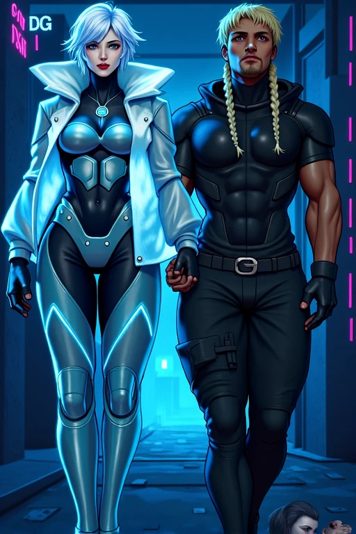 Black superhero and a petite woman in his arms --auto --s2