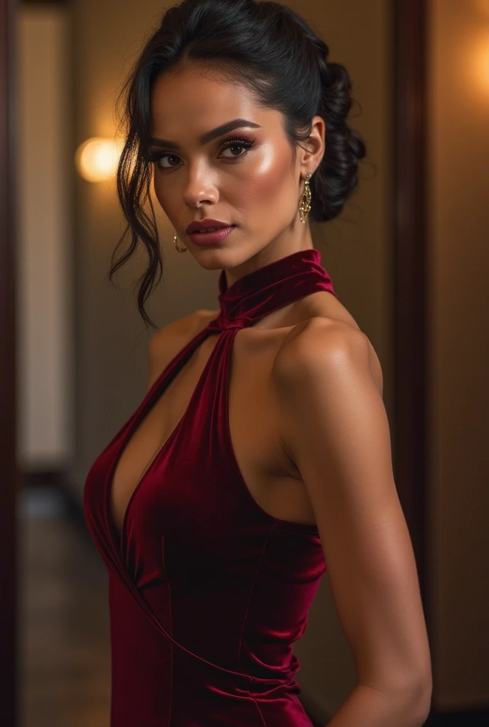 Angelina jolie in an upscale gentleman's club as the hosts