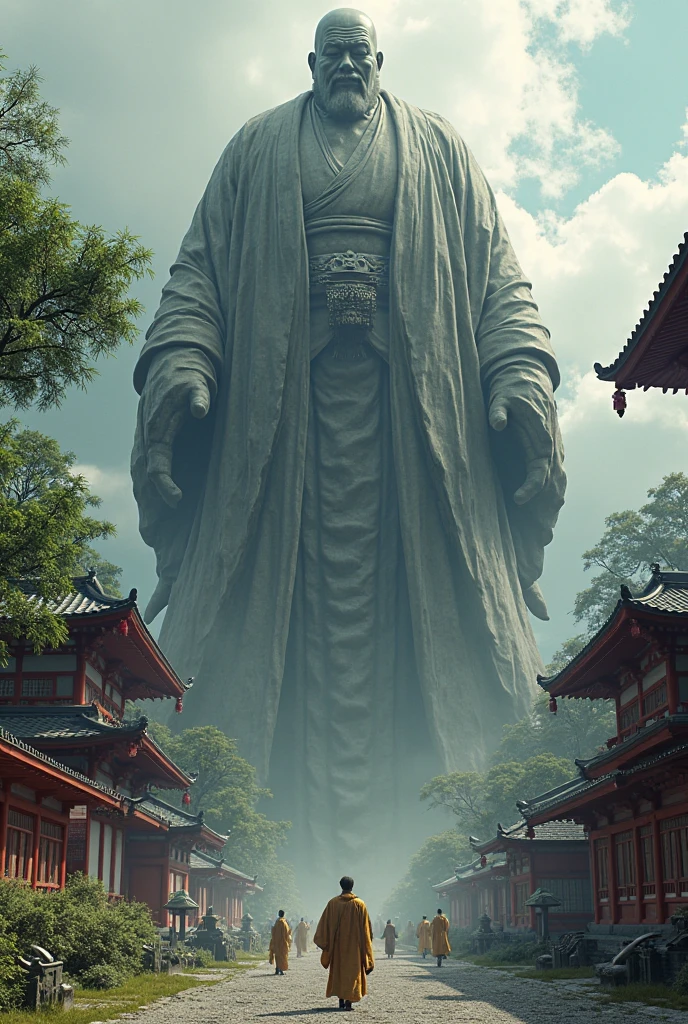I could see the Great Buddha of Nara in the distance, standing up and taking an attack stance as if to subdue a giant robot.。