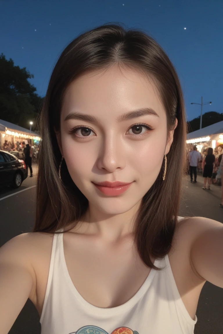 (8k, RAW photo, best quality, mastery:1.3), (realistic, photo-realistic:1.37), (looking viewer:1.331), (white hair), posing, Tokyo street, nightcityscape, cyberpunk city, soft light, 1girl, extremely beautiful face , Perfect body proportions, (small face: 1.1), bust, casual hairstyle, smile, big eyes, (santa outfit, santa hat), mix4, detailed eyes
