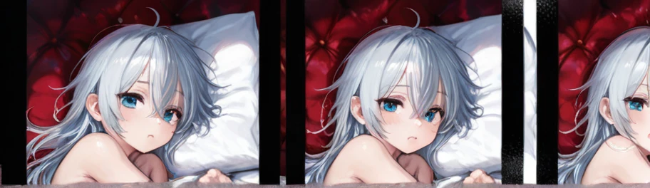 (white short hair)(red eyes)(cry)4K