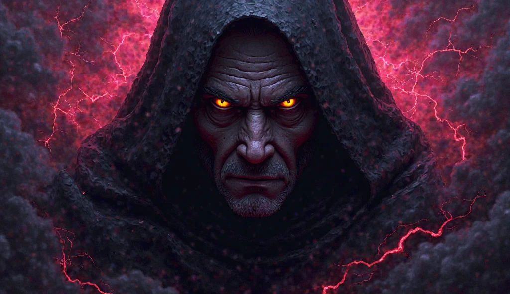 ((ultra intricate details, glossy, smooth, comic style, airbrushed)), terrifying evil wizard with a detailed monstrous Festima mask, (intricately detailed evil mask:1.3), burning eyes, (body portrait:1.3), intricately embroidered robes, terrifying, dark, evil castle on a stormy night, blood red fiery sunset, lightening, rain, casting a spell, (glowing magic background, corrupted spiraling geometry background, cool vibrant crystalline fractures background:0.9), detailed background, (red black amber crimson orange ocher color palette