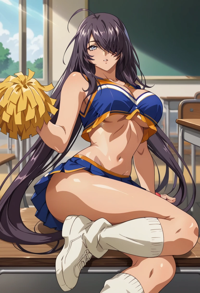 kyoto animation,(style),euphonium,(Reina Kousaka:1.5),1990s,(style), (cel anime:1.2), official art,extremely detailed CG unity 8k wallpaper, perfect lighting,Colorful, Bright_Front_face_Lighting, (masterpiece:1.0),(best_quality:1.0), ultra high res,4K,ultra-detailed, photography, 8K, HDR, highres, absurdres:1.2, Kodak portra 400, film grain, blurry background, bokeh:1.2, lens flare, (vibrant_color:1.2),(from very below,ceiling:1.2),perfect anatomy, (upskirt:1.3),(cute cheerleader uniform costume,micro miniskirt:1.3) ,arms up,shibari,(shibari over clothes:1.3),bdsm,(bound wrists together:1.1),panties,cameltoe, erotic,(leg up,stand split leg, i-balanced:1.6),arched back,black_long_hair,(knee boots:1.3), choker, white gloves, choker, elbow gloves, jewelry, earrings, (bare thigh:1.2),cowboy shot, 1990s,(style), indoors, (shiny skin), large breasts,1990s,(style),(frown,shame, embarrassed,anger,troubled eyebrows,opened eyes tightly,glaring,crying,tearly,closed mouth,clenching teeth,full-face blush:1.2) ,looking at viewer:1.2,panties focus:1.2,pectoral cleavage,gipple,standing,