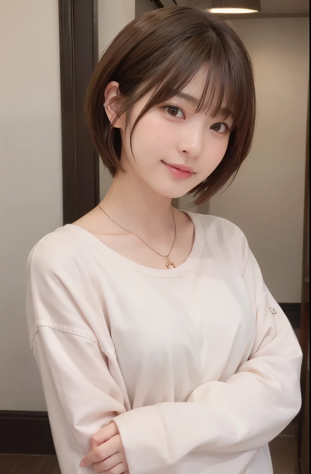 Short bob hair、pink hair