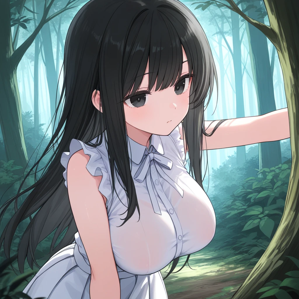 (must be follow these prompts:2.2),masterpiece,best quality,extremely detailed,(in her clothing:2.5),(adorable expression:2.6),(usual face:2.6),(pretty face:2.4),(normal body structures:3),(displayed one girl on single picture:2.6),(A cute Japanese female college student who is a member of an exploration club at a university in Japan.:2.3),(The college student is exploring the forest in his exploring clothes.:2.2),(In this forest, tentacles are swarming, pulsating violently, waiting to ejaculate into her vagina.:1.9),(The female university student looks cute in her exploration clothes.:2.1),(The college student was exploring the forest in her exploration clothes when she was targeted by a tentacle that forced its very thick and throbbing genitals into her beautiful vagina.:1.7),(The very thick genitals that were thrust into the vagina of the female college student continue to ejaculate repeatedly.:1.8),(The female college student's vagina had a huge amount of semen accumulated due to repeated ejaculations from the very thick reproductive organ that had been thrust into it.:1.9),(The female college student has a very pretty face and is .:2.2),(The tentacle's genitals pulsate violently after crawling up the female college student's inner thighs and penetrating deep into her vagina.:1.8),(The female college student is short but has a slightly plump body.:1.7),(The female college student's expedition clothing is made of durable fabric that will never tear.:3.3),(Her breasts are completely hidden under her clothes:1.9),(she looks like a lolita:2.0),(These were all things that happened to the female college student herself, and no one else.:3.5),(Make sure to depict the face:5.3),(Calm expression:4.3),(Innocent face:3),(The film depicts just one female college student.:3.3),(Only the female college student appears.:4.2),(Portrait Style:5)