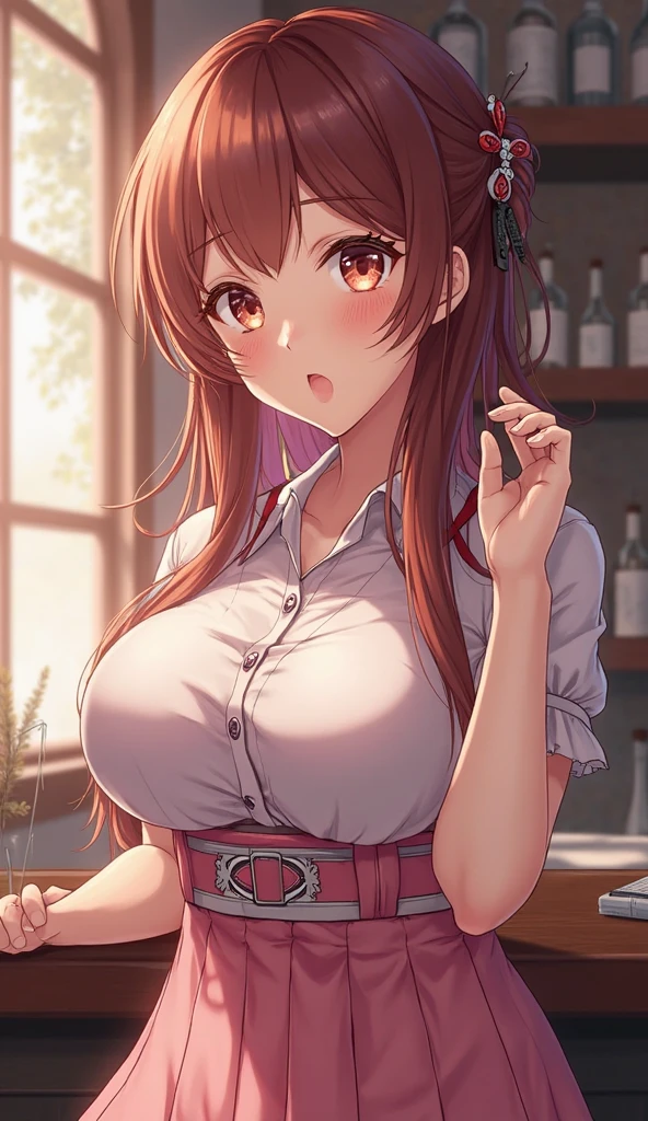 masterpiece、top-quality、Very beautiful and delicate and、Highly detailed and intricate details、vivd colour、colourfull、2girls,(hi-school girl)、(gals)、shorth hair、(red hairs)、shiny tanned skin、huge long breasts、bbw、chubby tummy、Curvaceous、A thick、s lips、Bust Top