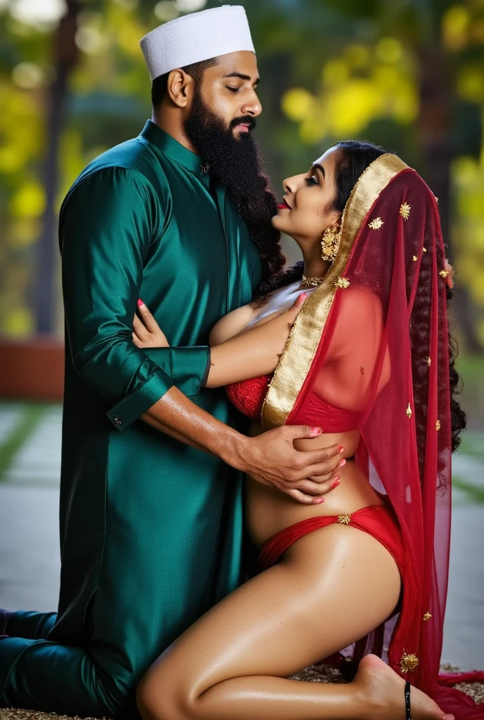 extreme close up photo of sexy mahie gill showing breasts to viewer from top view, swooping breasts, deep cleavage, look at viewer and subtle smile, seductive eyes, sultry, blue lace salwar, ponytail, 38 yo, HD, 4k, ultra high quality, (cinematic:1.3), intricate details, (ArtStation:1.2)