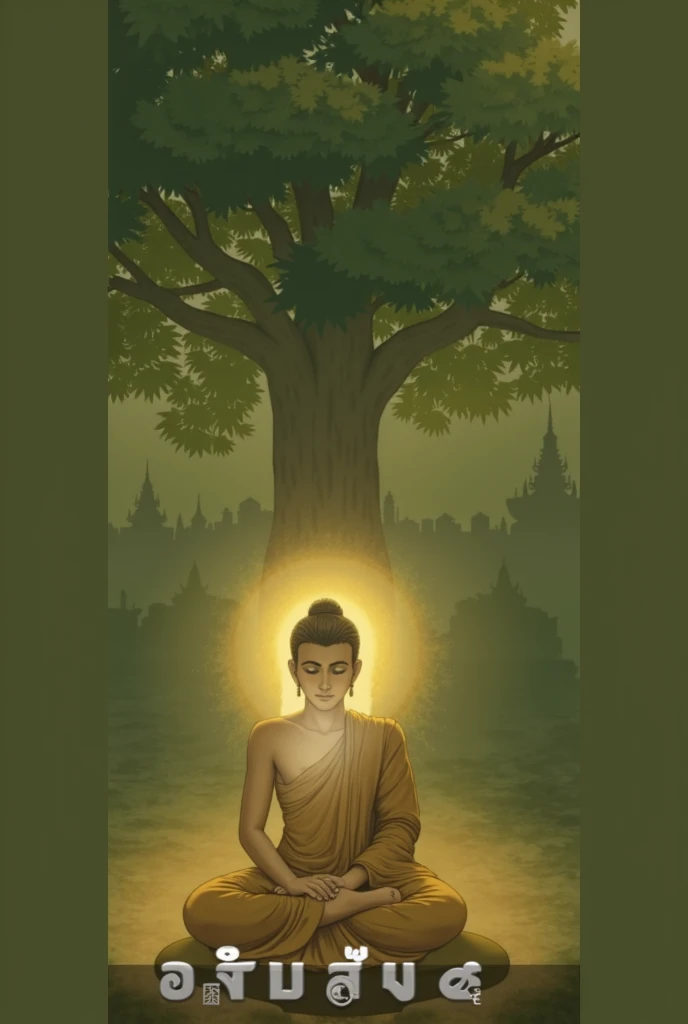 Lord buddha walking position wearing brown chiwar