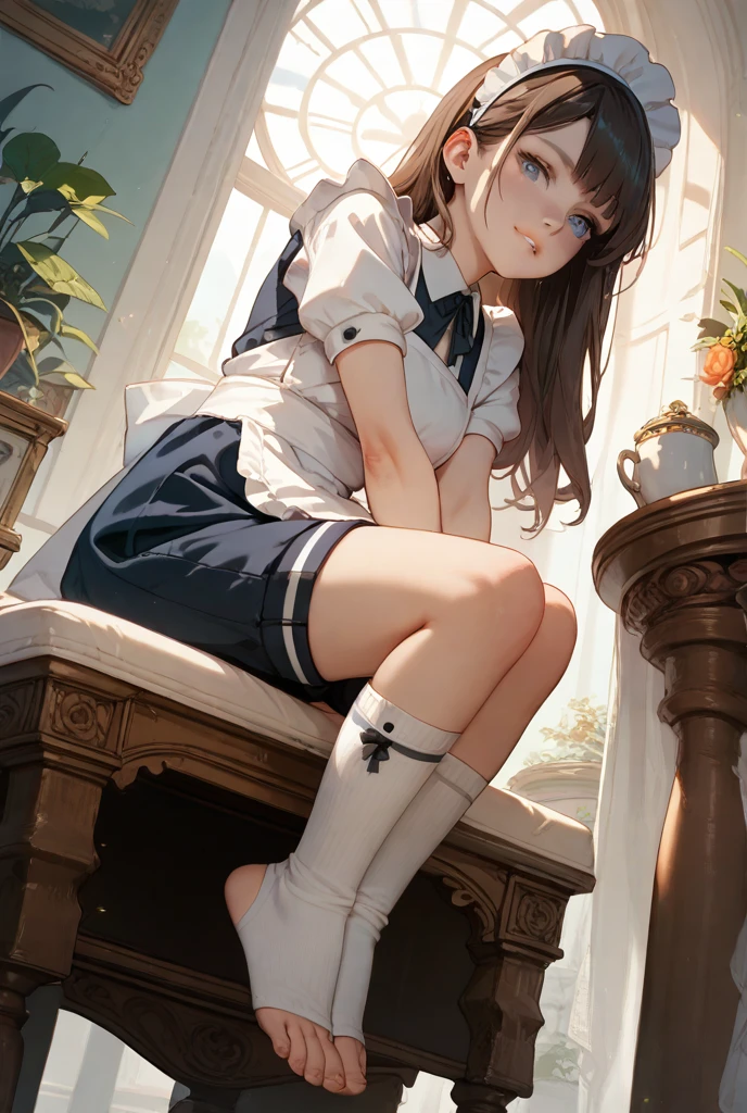 Beautiful Girl Harem　a smile　top-quality　​masterpiece　Beautiful Girls　Long　校服　Loose Socks　超A high resolution　beautiful a girl