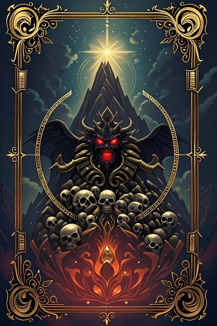 Arafed image of a demon with a pentagram on a clock, Abstract occult epic composition, summoning circle, alchemy of occult aesthetics, Summoning ancient demons, demonic magic ritual, demonic symbols, majestic hidden doors, scary horrible satanic rituals, Demon Sanctuary, hidden game asset, hidden symbols present, The nine circles of hell, hidden details, satanic ritual, pentacle