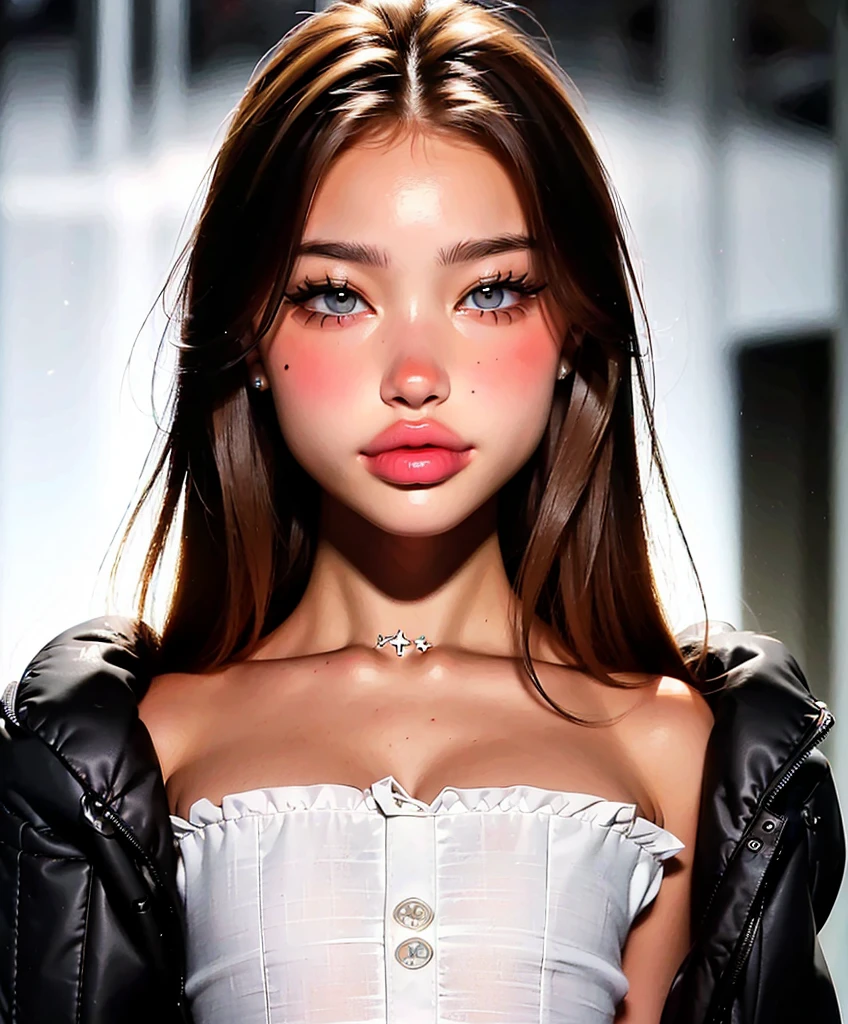 portrait of Cintia Dicker, epic (photo, studio lighting, hard light, sony a7, 50 mm, matte skin, pores, colors, hyperdetailed, hyperrealistic), <lyco:Cintia Dicker:1> a woman with big lips with a pink lollipop in her mouth <lora:biglips:0.6>