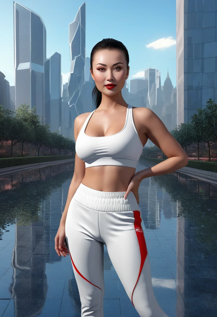 ((best quality)) , ((masterpiece)) , (detailed) , photograph, layered textures, top-down view of a young japanese woman, skinny, abs, flat chest, small breast, in black kimono, stomach cutout, sport bra, training karate driving a Mercedes-Benz, Belarusian hairstyle, Trucker hat, Tattoos, [water| city street], Stars in the sky, FOV 90 degrees, Illustration, Guilty, Dreamcore, Gel lighting, film grain, Canon EF, Depth of field 270mm, Grayscale, epic fantasy, sunbeam, High quality, 4K, (art by Mike Campau:0. 8) ,