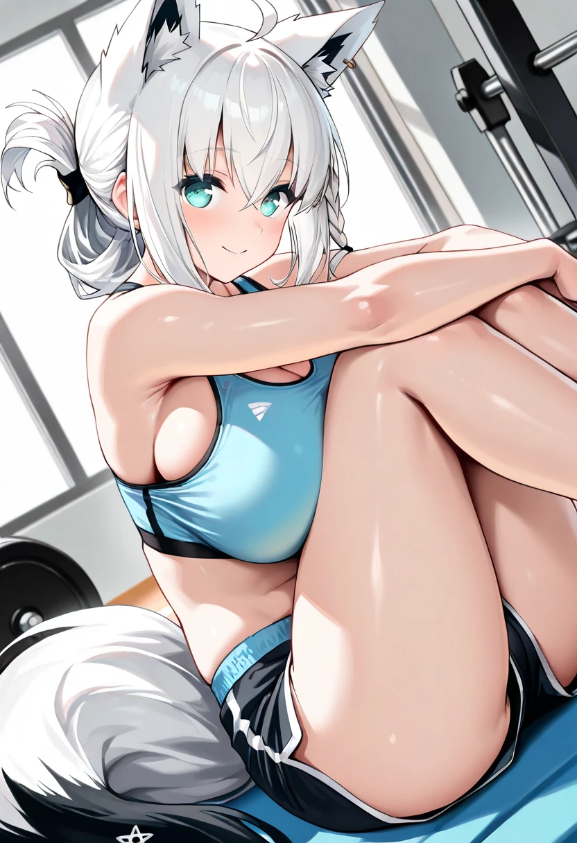 (BEST lighting) , (ultra intricately detailed) , 4K unification, (super-detailed CG: 1.2) , (8K: 1.2),(Original), (Masterpiece) , (Best quality),(Masterpiece:1.4),Anime-ish high quality,(Masterpiece),Masterpiece, Super clear picture quality，Clearer than movies，（Fine face）Best quality, absurderes,((masterpeace, 4K, 8K, Yes, A high resolution))1girll, schoolgirls，She was in the dance studio，standing on your feet,Leaning sideways，Exposing the abdomen，gymnastic suit,There are bulges of dense veins on the arms，Spring, Boots, Perfect figure, Long silver hair, Dynamic pose,Legs exposed，Strong leg muscles ((body builder:1.5)),Gymnastics studio background,(Beautiful bace),(Girl),(Female),(((Upper body:1)))
