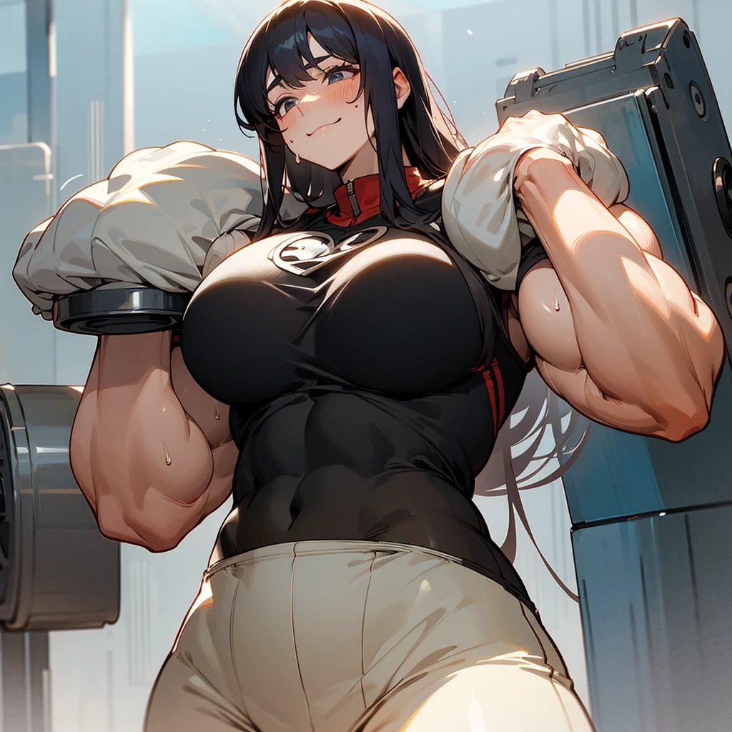 huge breasts huge breasts huge breasts muscular muscular muscular thick thick thick black hair yellow eyes pale skin female sad frown