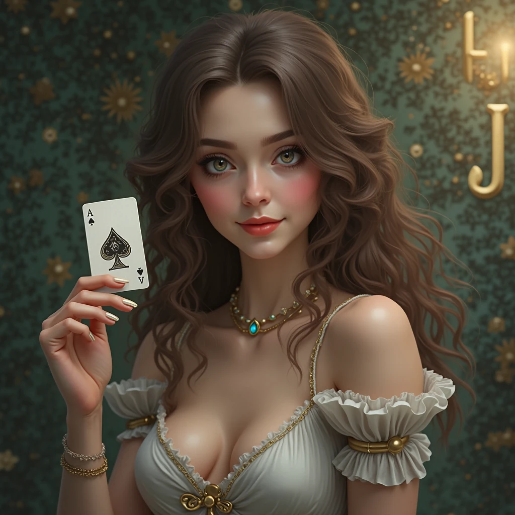 Arafed a picture of a female angel playing poker at gambling table, she sits near the table holding some cards, exquisite beautiful female, ultra detailed face, (best detailed face: 1.3), dynamic eye color, dynamic hair color, dynamic hair style,, wearing elegant evening dress, (wings spread behind her: 1.3), gambling table at a casino background, vibrant, Ultra-high resolution, High Contrast, masterpiece:1.2, highest quality, Best aesthetics), best details, best quality, highres, ultra wide angle, 16k, [ultra detailed], masterpiece, best quality, (extremely detailed),