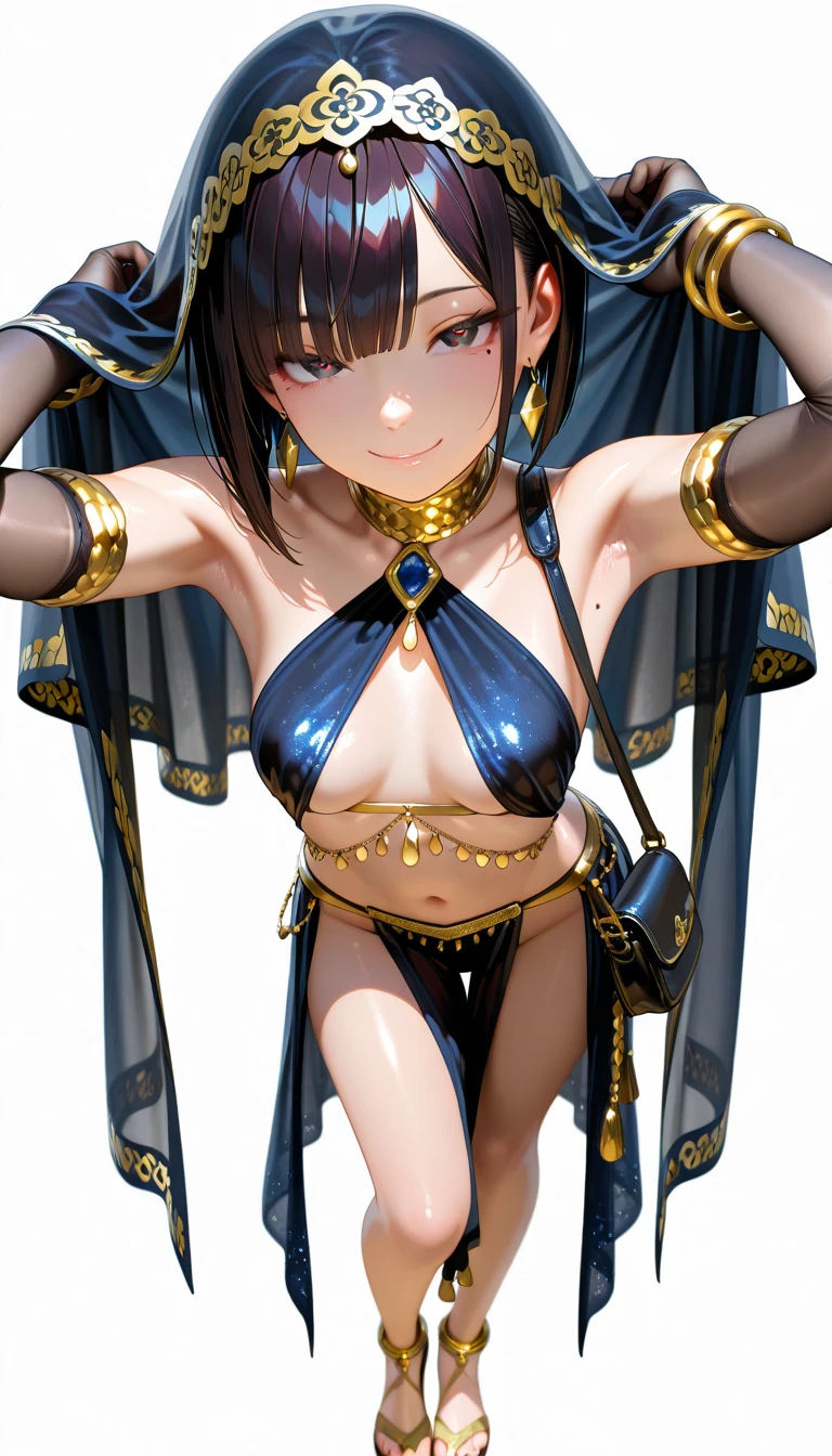 1 woman, alone, 8K, masterpiece,, Masterpiece, 8ก, (big breasts:1.5), Cute face,  , look at the audience., Stationary face , (nipple:1.6), (hairy:1.7), blue panties, 