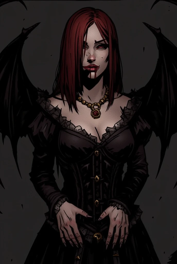((Shirley Temple as a cute vampire girl, fangs and bloody lips, curly hair, violent, scary)) by Graham Ingels, by Bernie Wrightson, by Mike Ploog, by Rich Corben, by Brian Bolland, Italian Fumetti art style, Gothic Horror movie aesthetic, intricate, detailed, very vintage retro, lurid and vivid colors, cinematic technicolor lighting, HD, 8x