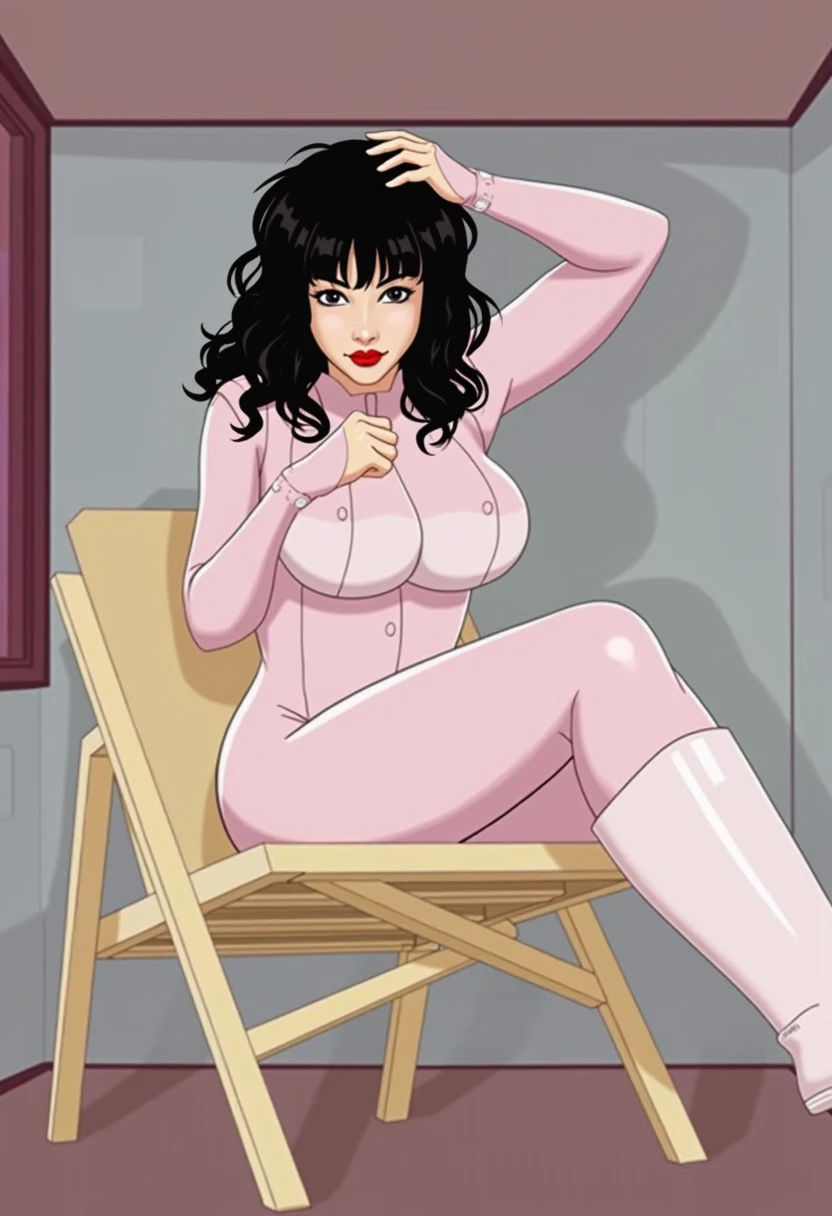 (best quality), (very aesthetic), (ultra-detailed), (best illustration),(a mature female),(perfect face),Mrs. Mi,Three Kingdoms,(((NSFW))),((full_body)),((full_NUDE),(Woman with pubic hair),red cheek,sweating,skinny,flushed skin,(standing),traditional Chinese bedroom,