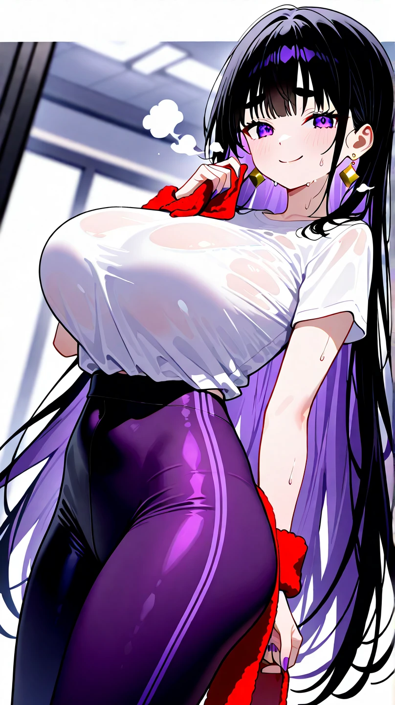 (best quality:1.4), (ultra highres:1.2), (8k, RAW photo:1.2), manhwa-artstyle, 1girl, solo, long hair, looking at viewer, smile, black hair, purple eyes, Perfect Hands, ponytail, playboy bunny, rabbit ears, pantyhose, fishnet legwear, white leotard, fishnet, tie, (big breasts:1.2, upper body, from above, cameltoe, ) white panties, jewelry, hands on chest,see-through, looking at viewer, hair ornament, choker, shy, smile, (masterpiece, top quality, best quality, official art, beautiful and aesthetic:1.2), (blur background)