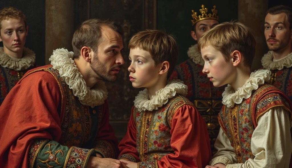 A visually captivating reenactment of young Alexander playing with his father, King Philip II.