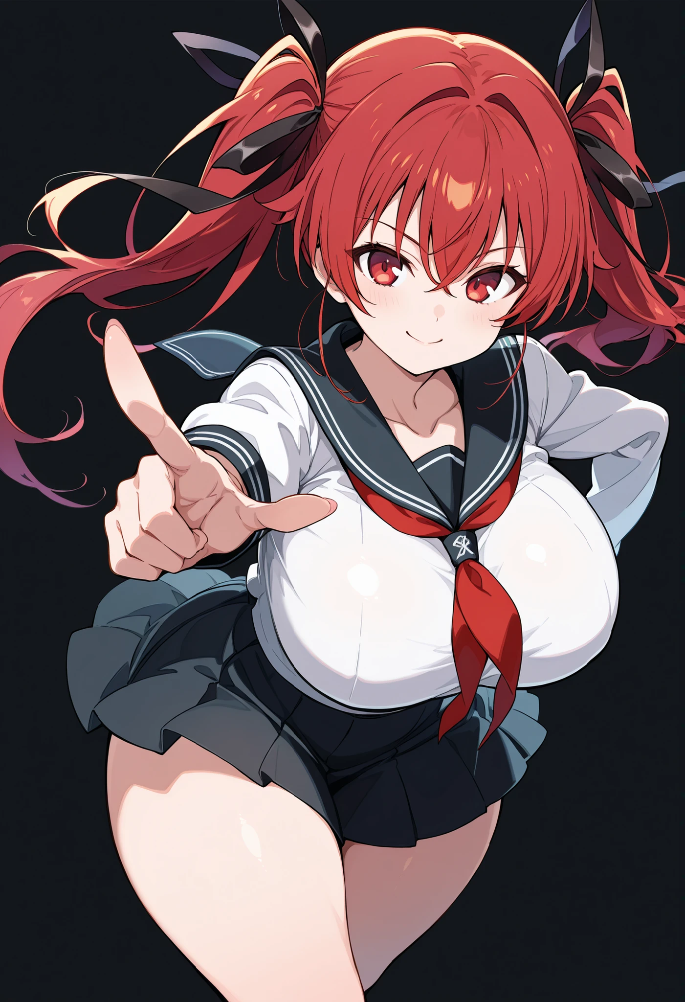 1girl, ultra high res,, large chest, cleavage, torn clothe, skirt, sock ,thigh black bra