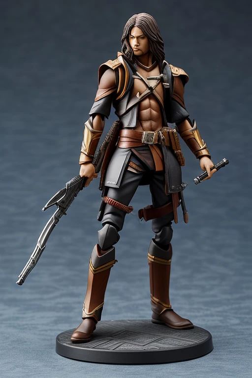 Solo Sexy anthro furry wolf male; ancient Mediterranean desert warrior; slim mesomorph handsome model apperance apperance; boy's messy short hair headband; sexy toned muscules; sword scars; worn out rusty sexy skimpy armament. He has low on hips heavy leather studded heavy belt. he has narrow in the crotch very old worn out jockstrap (smelly jockstrap fetish); His jockstrap it is made of old white linen material sewn together from a few pieces, it has never been washed, it is dirty and has stains from secretions of dried semen and sweat; His armor is old heavy brown harness with armlets studded with spikes; he has old brown leather BFR Bands on Biceps and his thighs, he has old worn out fingerless leather gloves. Even though he is a handsome and sexy man, he has a sloppy appearance, has disheveled unwashed dirty fur, dirty body look. He stands proudly bravely with one foot on a higher stone in the Mediterranean sunny pine forest; he has a proud, threatening and defiant expression on his face, with little dirty dangerous smile;