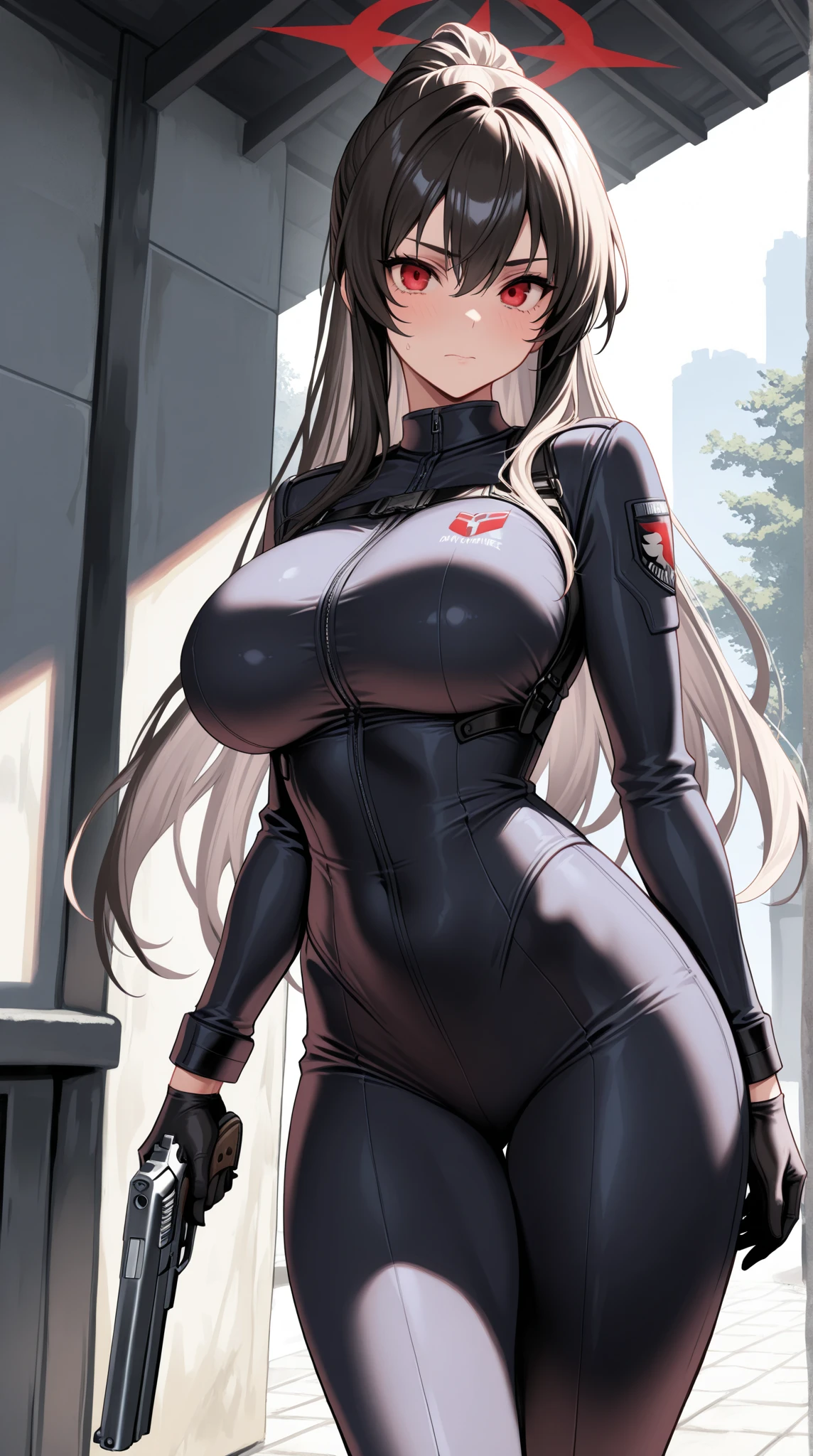 (Best quality,4K,8K,A high resolution,Masterpiece:1.2),Ultra-detailed,(Realistic,Photorealistic,photo-realistic:1.37),hdr,hyper HD,Studio lighting,Ultra-fine painting,Sharp focus,Physically-based rendering,Extreme detail description,professional,,Horror,anime big breast,Sci-fi,Photography,Concept artist,Five fingers,huge tit,Buttock augmentation,Bursting chest,A 20-year-old woman,Dirt and long legs,Fitness model,Long dark blue hair,The whites of the eyes and pupils are clearly colored,Height 165cm,Fair skin,Gloomy expression,in  black tight bodysuit,full bodyesbian,the sideview,((white backgrounid)),Cospaly Promotion,All roles,Shot with Canon 5D MK4,Cospali photo.