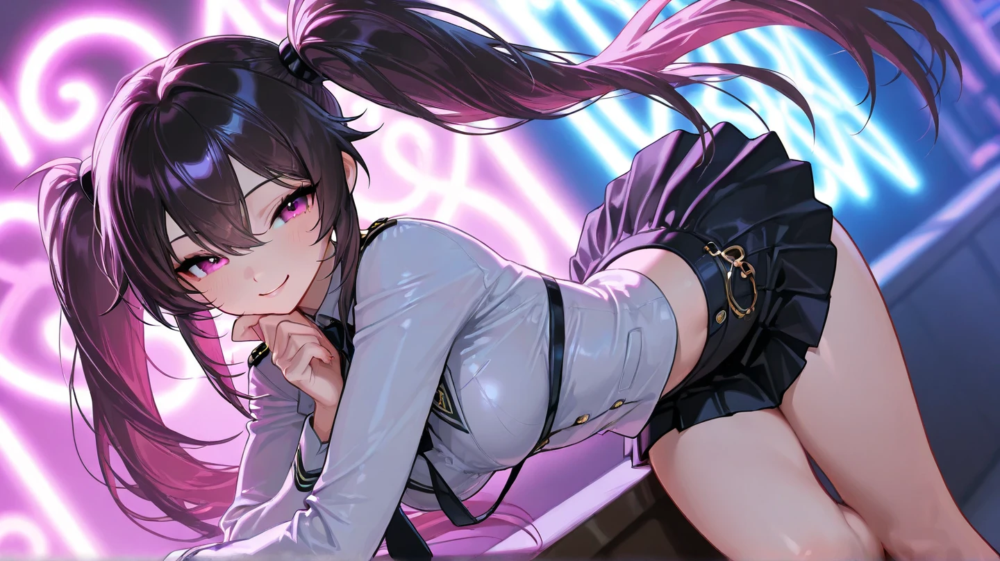 1girl, twintail girl, fighting, high kick, anime style, perfect face, long eyelashes, cinematic angle, cinematic lighting, cinematic shadows, dynamic pose, (best quality,8k,highres,:1.2),ultra-detailed,vivid colors,HDR,UHD,studio lighting,ultra-fine painting,sharp focus,physically-based rendering,extreme detail description,professional