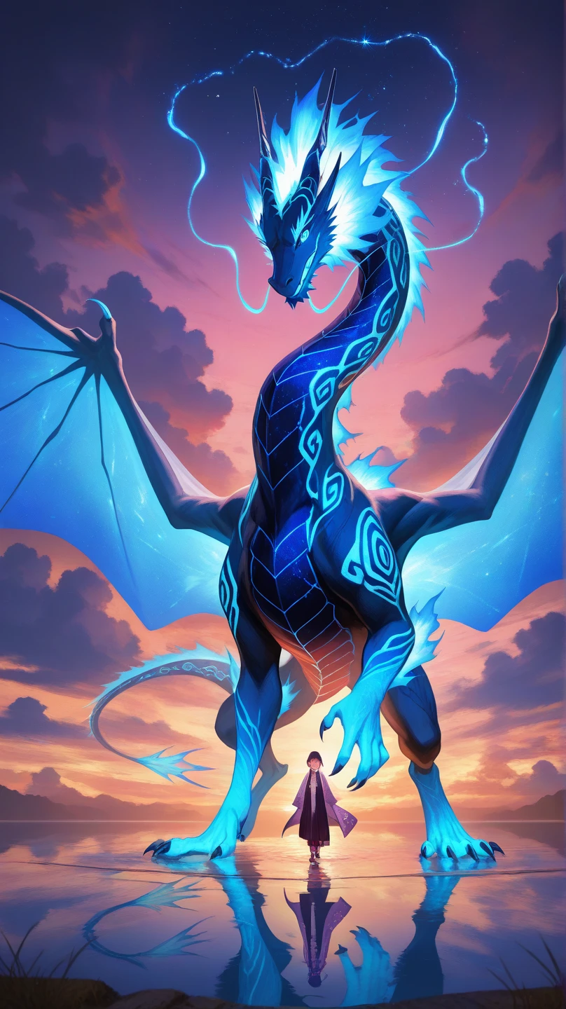 Ukiyoe style, ((picture taken from the back of dragon: 1.5)), digital art, arafed, a picture of a dragon flying above a river, its shadow is cast on the water dragon wings spread wide, dynamic color dragon, you see the back of the dragon, its majestic wings, its tail and river it is flying above, the shadow of dragon in the river, , Wide-Angle, Ultra-Wide Angle, dynamic light, Cinematic Hollywood Film style