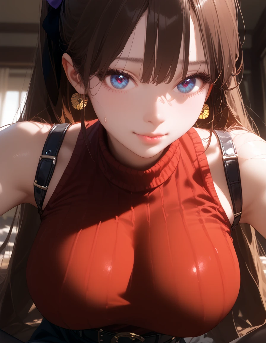 full body, Serious face, (masterpiece), best quality, expressive eyes, perfect face, bikini, anime girl, Fate/Stay Night anime, Rin Tohsaka anime, Rin Tohsaka Fate/Stay Night HDR (High Dymanic Range), Ray Tracing, Super resolution, Unreal 5, Subsoil Scatter, PBR Textures, Post Processing, Anisotropic filtering, Depth of Field, High Sharpness and Sharpness, Multilayer Textures, Surface shading, Precise simulation of light-material interactions, Perfect ratios, Octane rendering, duotone illumination, low ISO, white balance, Rule of thirds, Wide aperture, 8K RAW, high-efficiency sub-pixels, sub-pixel convolution, glow particles