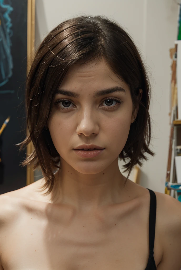 **Visual:** 
  - **Line 1-2:** Close-up of the protagonist (singer) looking into a mirror, questioning their reflection