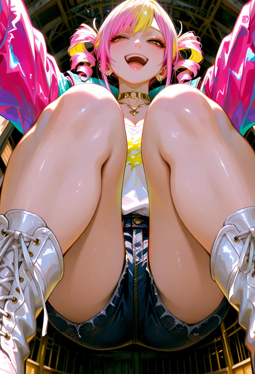 Beautiful Mulatto Girl, Black and Rainbow Hair, Black and Rainbow Makeup, Hip-Hop Girl, (1girl, 1guy), Legs Up, Explosive Creampie, Hetero Sex, NSFW, Mating Press, Rainbow Schoolgirl Outfit, Skirt Lift Sex, Vaginal Sex, Vaginal Penetration, Exposed Breasts, Fishnet Stockings, Curly Afro, BBC, Slender, Rainbow Eyes, Tribal Tattoos,