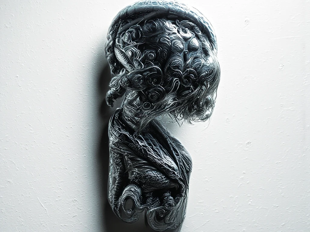 masterpiece, DonMW4v3F0rm5 incubus, cannibalistic supernatural being, human-like yeti, gaunt, emaciated, desiccated skin stretched over bones, ash gray complexion, eyes sunken deep, tattered and bloody lips, unclean suppurations of the flesh, strange eerie odor, decay, decomposition, emission,evasive,conceptualization ,waveforms <lora:DonMW4v3F0rm5:1>