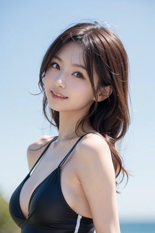 ((highest quality)), ((masterpiece)), (be familiar with), perfect face (1 girl) (She is a beautiful 28-year-old woman.)((highest quality)), ((masterpiece)), (become familiar with), perfect face arafed woman with long black hair standing in front of a wall, long black shiny hair, 黒いsilky hair, long straight black hair, long black straight hair, Perfect silky straight hair, straight black hair, long black hair, her hair is long and straight, detailed long black hair (Big breasts as big as dodgeballs 1.4) (big breasts 1.4) (Super long hair down to the ankles)neat bangs The neatly trimmed bangs are princess cut and cover the entire forehead.. bright red lips fine hands fine fingers five fingers sexy make up beautiful japanese girl face, Japanese facial features, with long hair shiny long hair, long black shiny hair, long, straight brown hair, her hair is long and straight, super long hair girl, black silky hair, long black hair, silky hair, Long flat hair, Silky texture, with long hair, long flowing brown hair, thin and shiny hair Detailed white beautiful human body anatomically correct skin detailed eyes detailed mouth the corners of the mouth rise slightly (lips are thin) blushing face front view serious expression sensual look (bikini) (She walks along the sandy beach with the blue waters of Palau in the background My long hair is blowing in the wind)