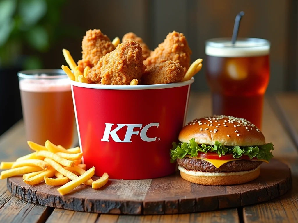 KFC fried chicken on a table