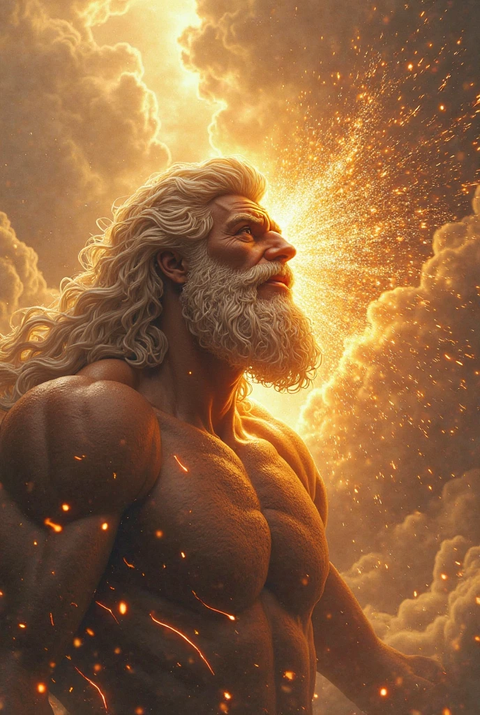 Zeus with a headache before the birth of Athena