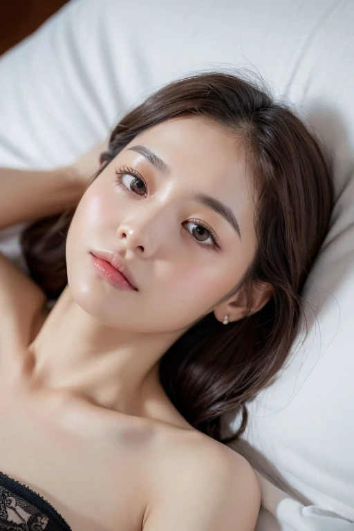 (Naked:1.2), (Leg spread:1.3),(Ultra-high resolution, highest quality, masterpiece: 1.2), (Realistic, PhotoRealistic: 1.37), Super detailed, (Lying in bed: 1.2), Professional Lighting, Photon Mapping, Radio City, Physically Based Rendering, masterpiece, Rich details, (Beautiful Face),(Fine Eyes), (Clear Face), (Detailed face description), (Detailed hand description), (masterpiece), Realistic, Extreme light and shadow, Shiny skin,Shiny Hair, One Girl, 18-year-old, Japan, cute, (Kissing Face,Feels good:1.3),(Gradient Brown Hair, Long Hair:1.2),Small Tall, thin: 1.2, double, Disheveled Hair, fine clavicle, clavicle, (Large Breasts:1.37), Beautiful thighs