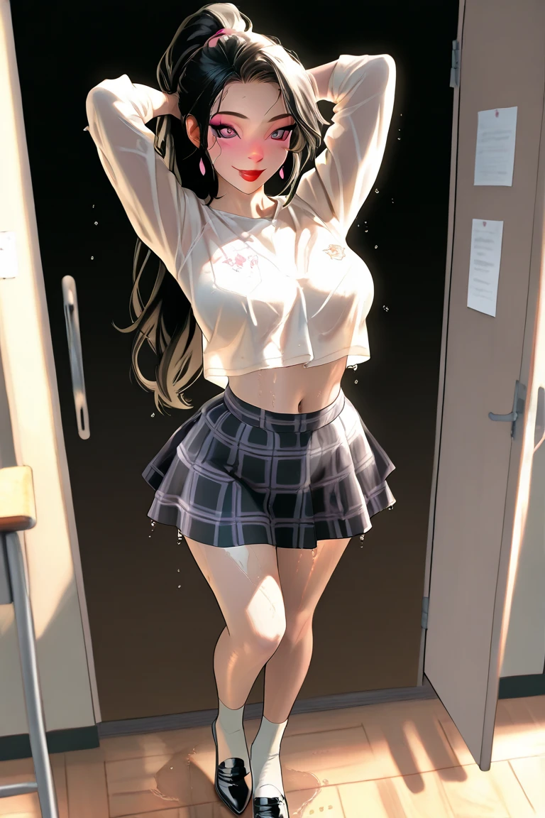 1girl, solo,(best quality),(masterpiece:1.1), full body, looking_at_viewer, dynamic angle, cute, clear facial skin,