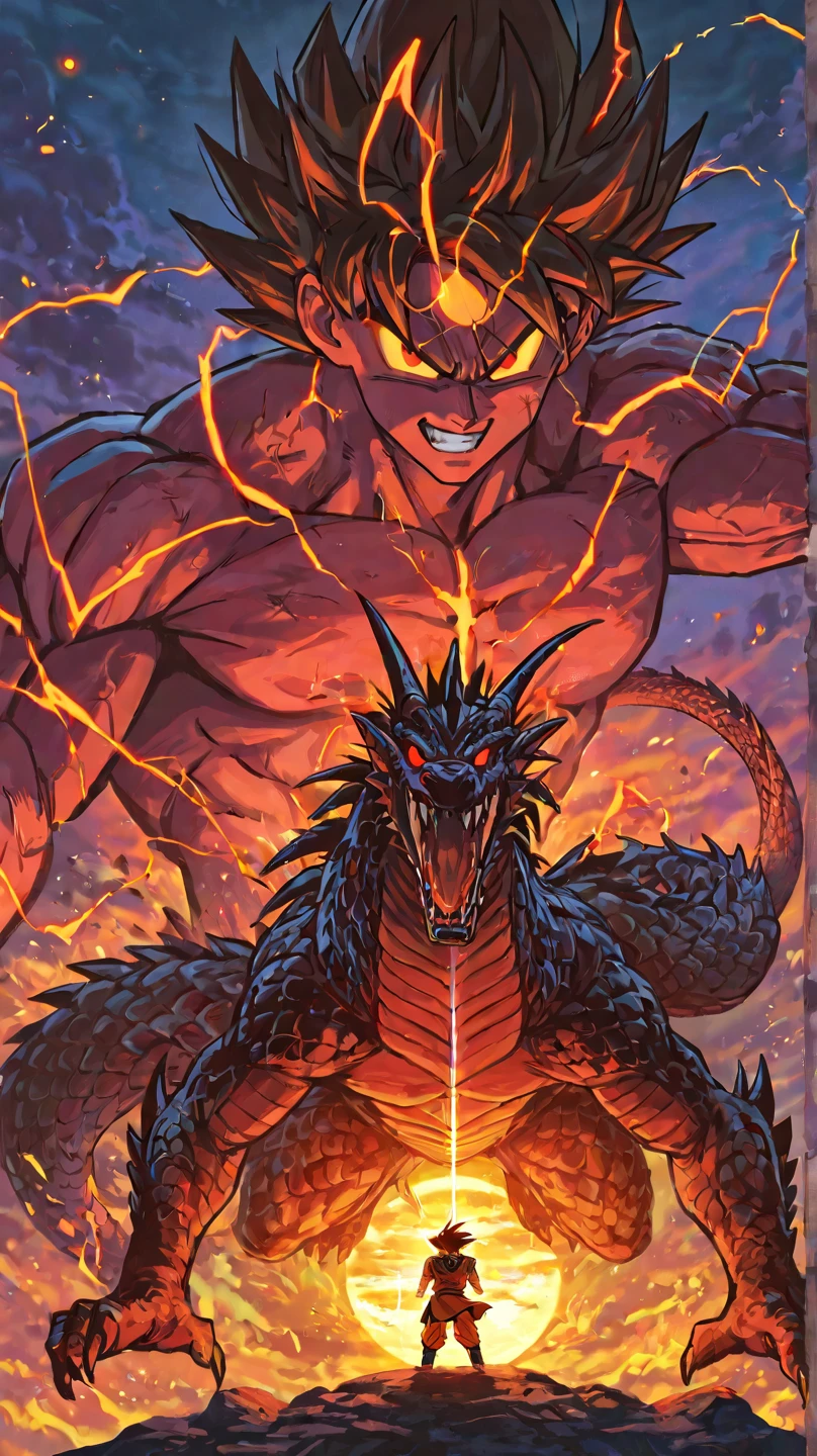 ((Anime)) creature fire and poison type Pokémon, detailed anatomy, sharp fangs, glowing eyes, intricate scales, molten lava texture, toxic ooze dripping, powerful muscular body, dynamic pose, cinematic lighting, vibrant colors, digital painting, artstation quality