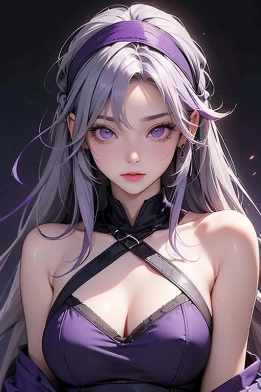 強力なスーパーevil女がクローズアップでポーズをとる, Black Goddess (Exposing shoulders), length, Flowing purple hair, View your viewers, Highly detailed face, Perfect hands, Blue smoke swirling around her, evil事を愛する, Captivating blue eyes, Dark fantasy, Genuine, Symmetric, Attention to detail, Esoteric arachnids lady, Spider Queen Elise, League of Legends, Esoteric arachnids, Combat Stance, ( The body is made with liquid metallic paints in metallic mauve and metallic black...、It beautifully depicts the female form...。), length, Sharp Fangs, nature, ((Complex metallic colors in the foreground)), (( Fluid Mechanics, The most beautiful smooth scale face makeup, Smirking expression)) - Dark blood, Onyxia、Noir painting of a beautiful young witch, length purple hair, dark purple lips, evil, evil女, smile, Black Prom Dress, She is coming to you, close, Bright Blue Eyes, Surrounded by swirling pink smoke, Genuine, Attention to detail, Highest quality