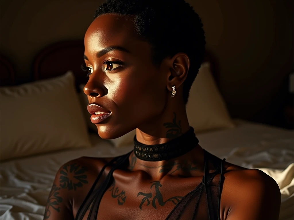 50 years old,Black gal,Dark Skin,Mature Woman,Tattoo,Earrings,Earrings,Earrings,