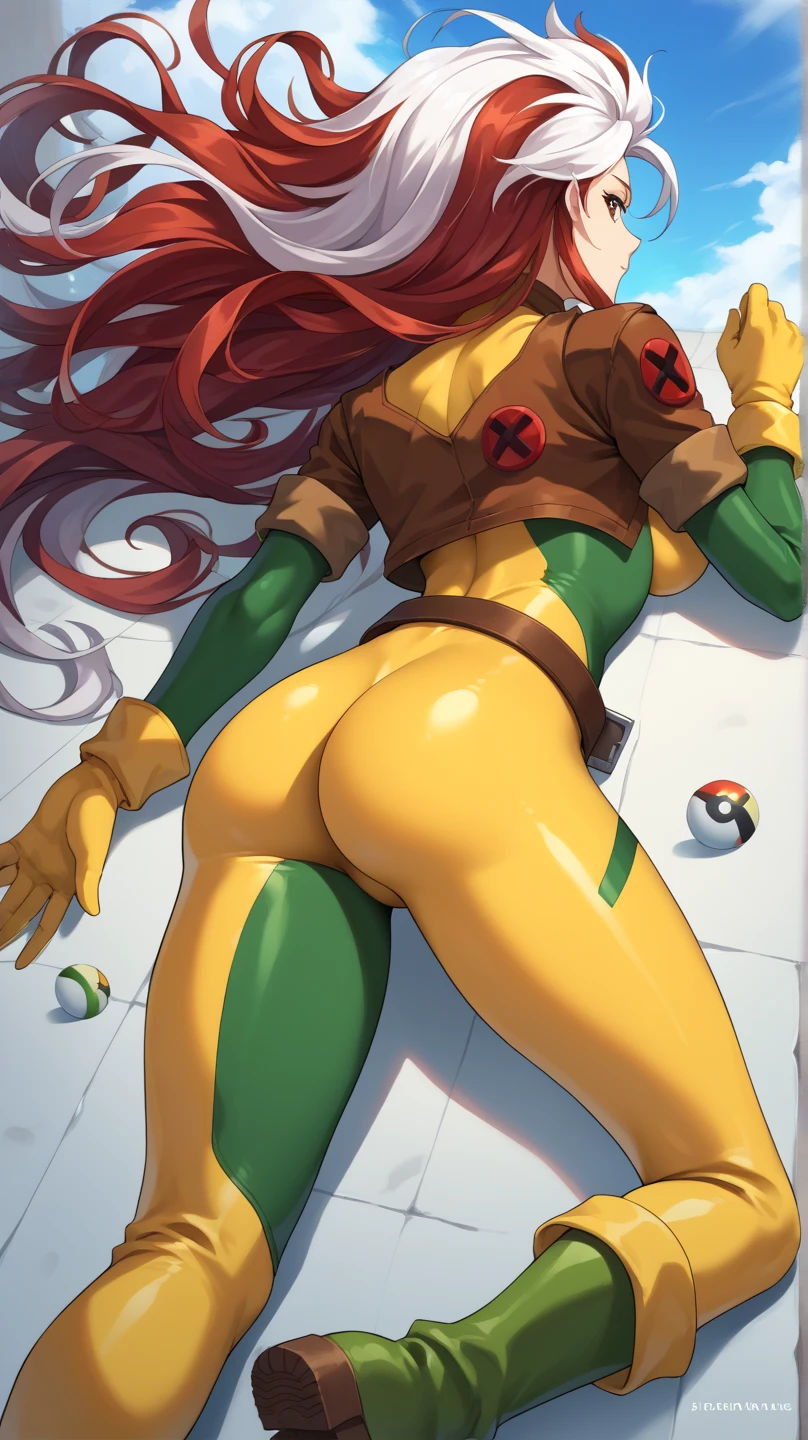 1 girl, teenager, starfire, red hair, tan skin, enormous breasts, drunk passed out, dizzy, exposed breasts, exposed , clothes moved away, belly button, skirt, nipples, pussy, outdoors, party, spread legs, drooling, torn clothes, exposed pussy, exposed , beer bottles, dark lighting, , exposed , beer bottles, setting is a dirty alley, city,new york city, dirt, detritus, asleep, exposed breasts, laying on her back, spread legs