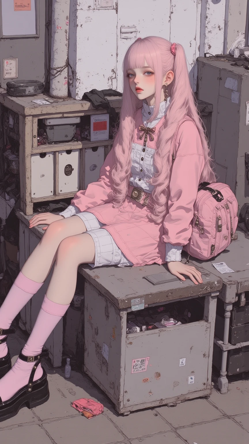 Lolita,SEX,NSFW,light brown hair,big purple eyes,Nice smile、Pink uniform、frills、Red cheeks、thin eyebrows、pink ribbon、long hair, Little Girl, child, 10 yo, Black knee high、flat chest、small nipples、 ((puss juice, Sweat, Sweatdrop)), (((spread puss,Not Safe for Work))), ((ure-thra)), nip,((cli-toris)), urinates, anus, spreading her pussy to the limit、hymen、Uterus、clitoris、urethra、Squirting、beautiful feet、clean hands、droopy eyes、Big eyes、White Mini Pleated Skirt、つま先までBlack knee high、Sparkling eyes、Her pink panties hang around her knees.、