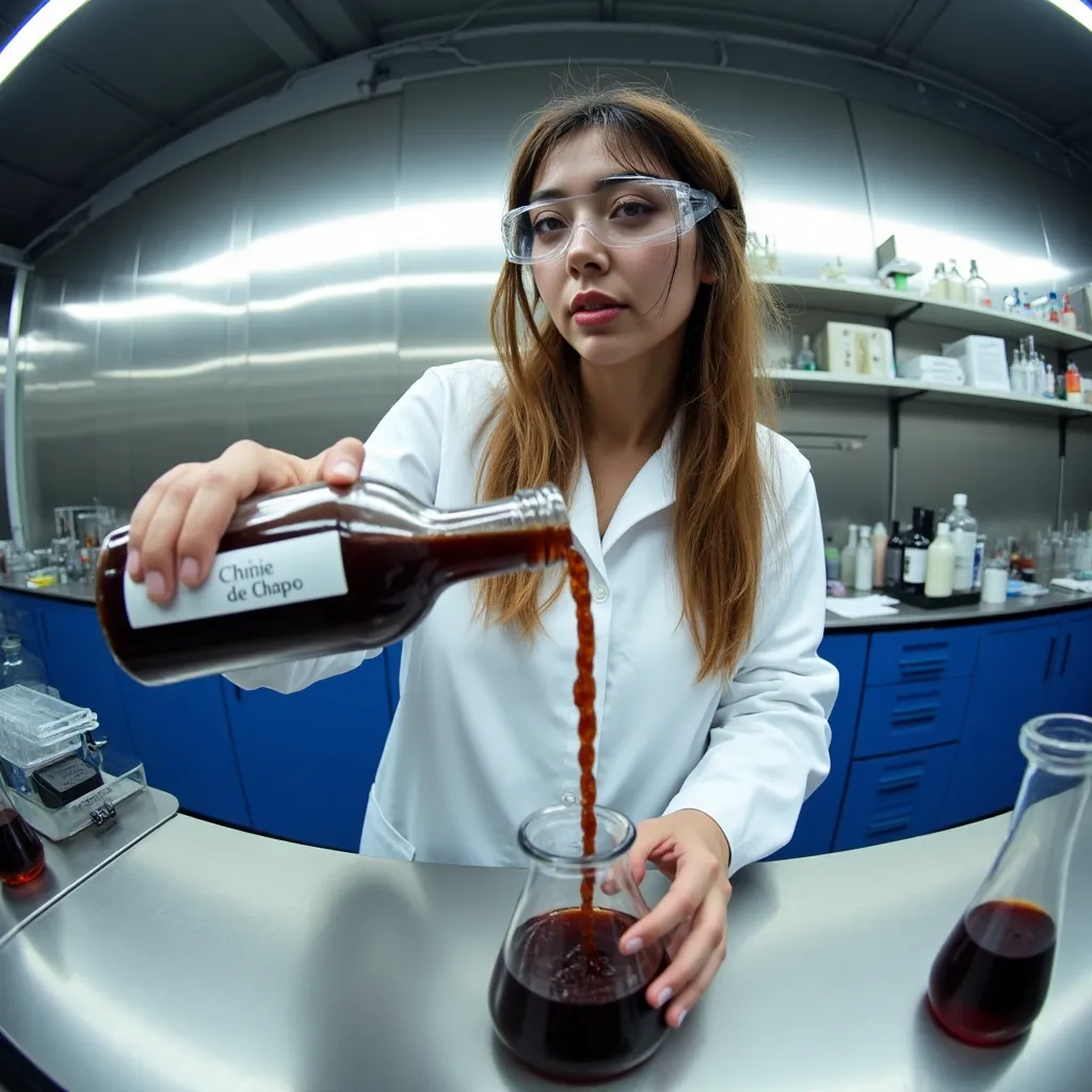 第一人称视角 - 美丽的女性研究人员为您准备药剂