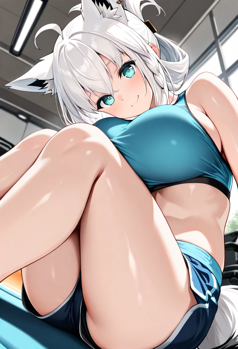 score_9, score_8_up, score_7_up, score_6_up, score_5_up, score_4_up, source_anime, screenshots, 
shiroko-gym, shiroko \(blue archive\),blue eyes,grey hair,hairclip,animal ears,Halation,track jacket,buruma,white socks,sneakers,
 Erotic　Pussy　Big Breasts　Masturbation